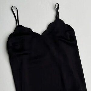 Monteau Los Angeles Black Scalloped Cami Tank Top – Size Medium